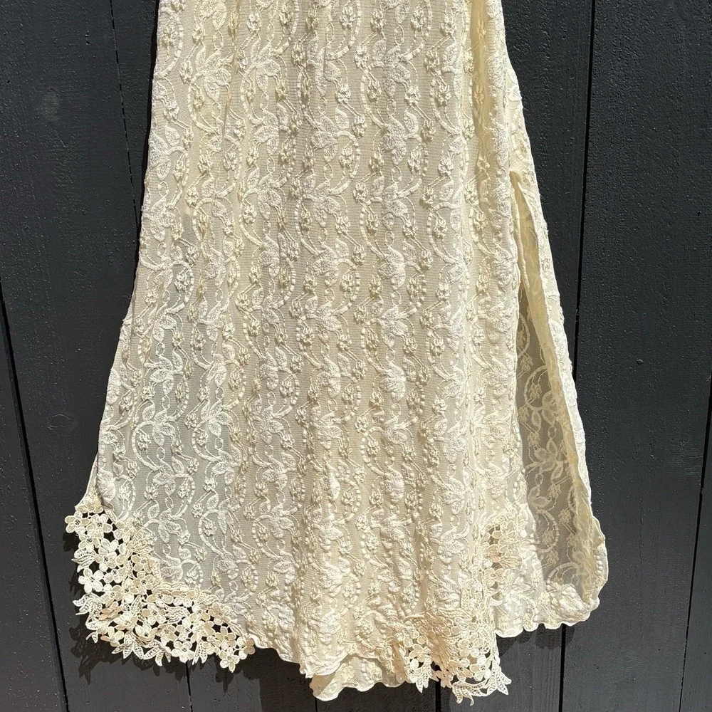 VTG Claire Pettibone Babydoll Fairy Lace Slip Nightgown Small Floral Sheer Bride